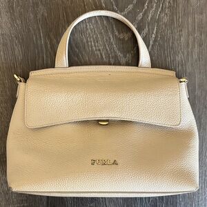 Furla Taupe Leather Satchel